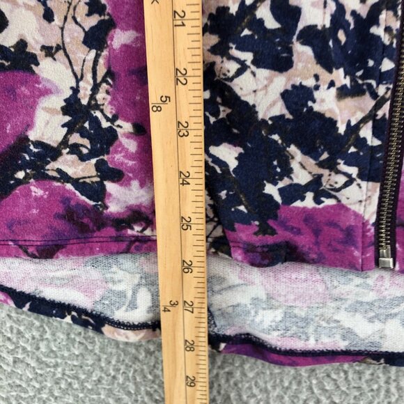 LOGO Jacket Womens XXS Pink Floral Full Zip Pockets Hooded Active Lounge Stretch - Picture 8 of 9